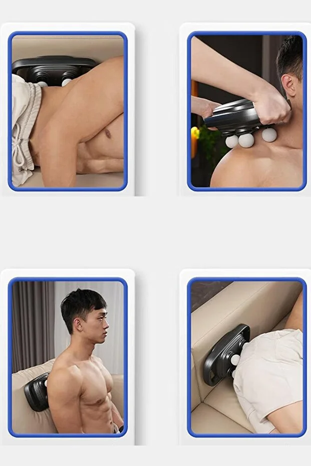 Relax Gürültüsüz 4 Başlıklı Masaj Tabancası Ergonomik Derin Doku Sırt Ve Boyun Masaj Tabancası
